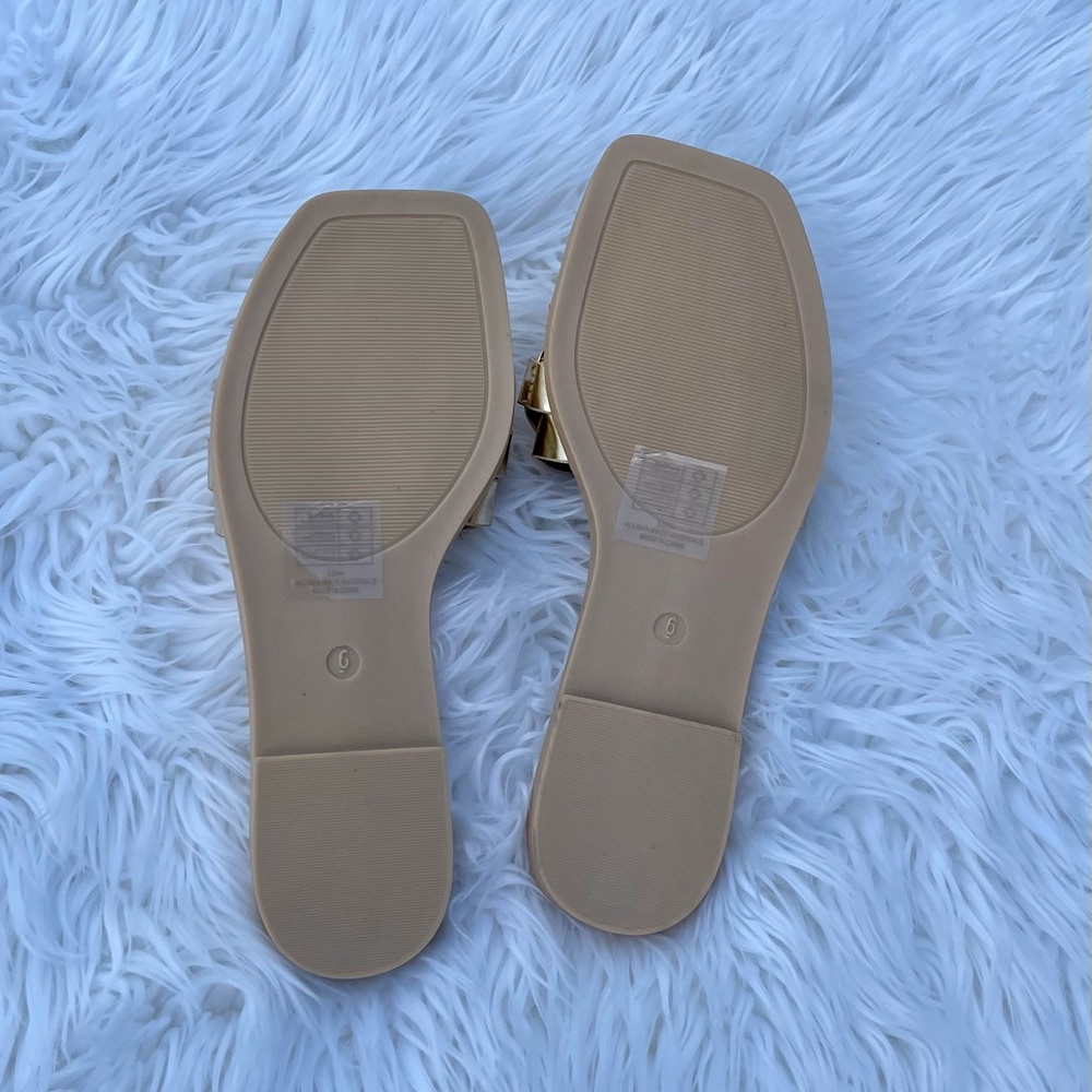 Mona Gold Metallic Slide Sandals - Picture 5 of 6